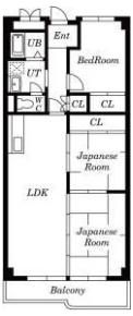 里水マンションAの間取り画像