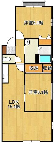 グリーンビレッジ湯川II A棟の間取り画像