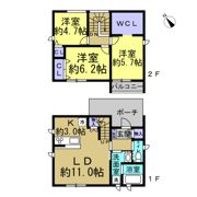 (仮称)クーボ共和町6丁目の間取り画像