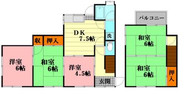 八木3丁目貸家の間取り画像