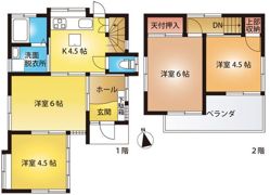 府中市天神町貸家の間取り画像