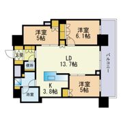 Brillia Tower 西新の間取り画像