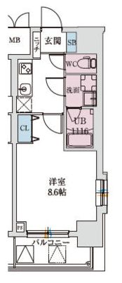 スプランディッド上本町WESTの間取り画像
