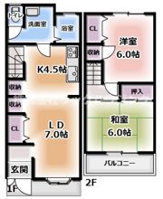 守口市藤田町4丁目貸家の間取り画像