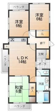 アルプス東豊中マンションの間取り画像
