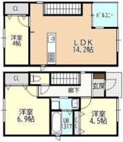 鳥神町1KODATEXⅠK棟の間取り画像