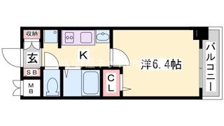 エステムプラザ神戸水木通グランクロスの間取り画像