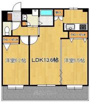 ニューリバー九工大駅前の間取り画像