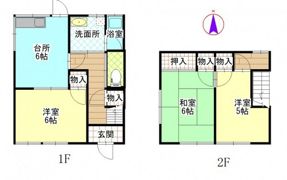 赤田209－3借家・北ー西の間取り画像