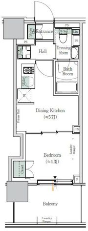 ONE ROOF RESIDENCE NISHINIPPORIの間取り画像
