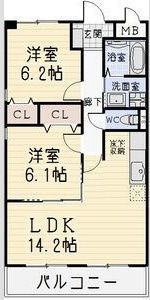 カーサ犬山Ⅱの間取り画像