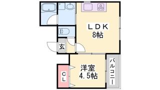 クレール西多聞通の間取り画像