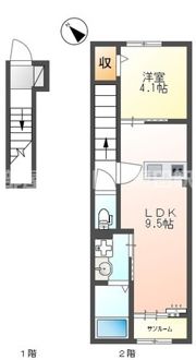 （仮）草津市草津3丁目新築アパートの間取り画像