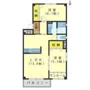 さくらハイツ1号棟の間取り画像