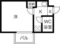御陵シャトー朝日の間取り画像