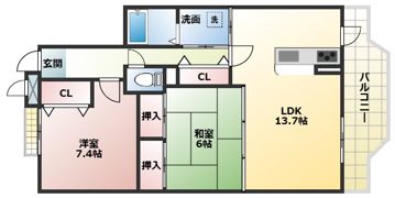 アミカル石山の間取り画像