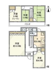 常盤戸建の間取り画像