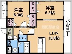 リバーサイドヒルズの間取り画像