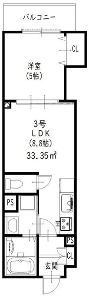 クリエオーレ藤阪東町Ⅱの間取り画像