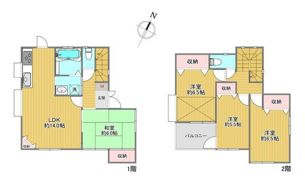 横浜市南区永田山王台戸建の間取り画像