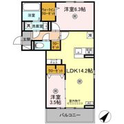 M＆S中央町プレミアム B棟の間取り画像