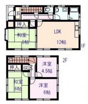 福島貸家 南の間取り画像