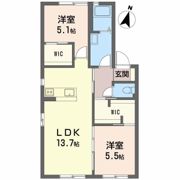 リバージュ石坪A棟の間取り画像