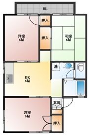 プレジール堀溝B棟の間取り画像