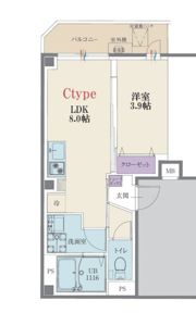 b’CASA横浜セントラルの間取り画像