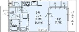 ピレーネ北条Ⅴの間取り画像