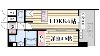 プレサンスKOBEアモーレの間取り画像