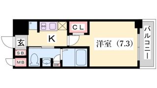 エステムプラザ神戸水木通グランクロスの間取り画像
