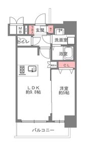 プレサンス扇町駅前 409号室の間取り画像
