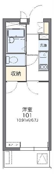 レオパレスアズール新都心の間取り画像