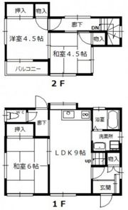 緑井8丁目西村借家 右の間取り画像