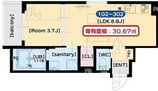 B．B．SOW 2ndの間取り画像