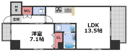 グランカーサ難波元町の間取り画像