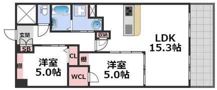 スプランディッド難波WESTⅢの間取り画像