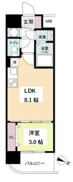 セレニテ神戸ミラクノールの間取り画像