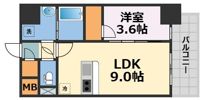 S-RESIDENCE阿波座chiaroの間取り画像