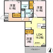 LECHE鳥追の間取り画像