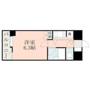 朝日ﾌﾟﾗｻﾞ新町 607号の間取り画像