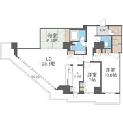 アップルタワー大阪谷町の間取り画像