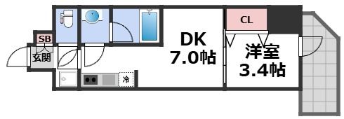 コンフォリア・リヴ天王寺寺田町ソルテラスの間取り画像
