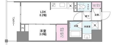 シーズンフラッツ心斎橋EASTの間取り画像