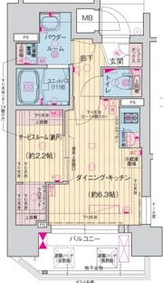 ソルテラス阿波座ウィズの間取り画像