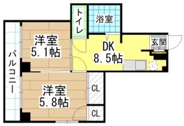 ヴィンテージ南小倉の間取り画像