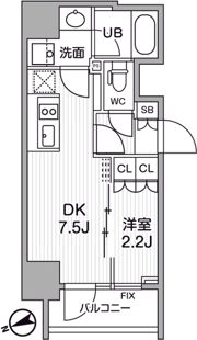 シーズンフラッツ浅草言問通りの間取り画像