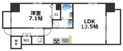 グランカーサ難波元町の間取り画像