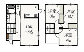 久米貸家の間取り画像